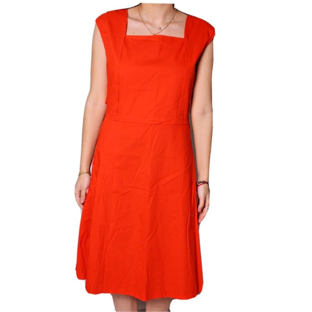 Salvatore Ferragamo Women's Floral Summer Dress Size 46 IT $1490 NWT TANGERINE - Picture 2 of 8